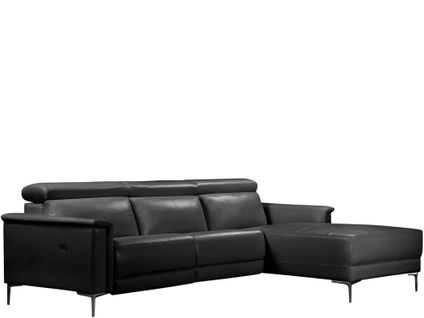 Lund-canapé Chaise Lounge Avec 1 Relax Électrique En Pu Noir