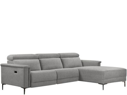 Lund-canapé Chaise Lounge Avec 1 Fauteuil Relax Électrique En Tissu Gris
