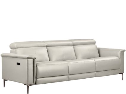 Lund-canapé 3 Places Avec 2 Fauteuils Électriques Crème Pu