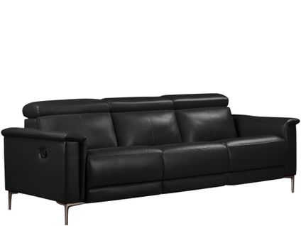 Lund-canapé 3 Places Avec 2 Inclinaisons Manuelles En Pu Noir