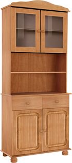 Mette - Buffet Avec 2 Portes, 2 Portes Vitrées Et 2 Tiroirs En Pin