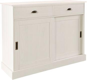 Harry - Buffet Avec 2 Portes Et 2 Tiroirs En Pin Laqué Blanc