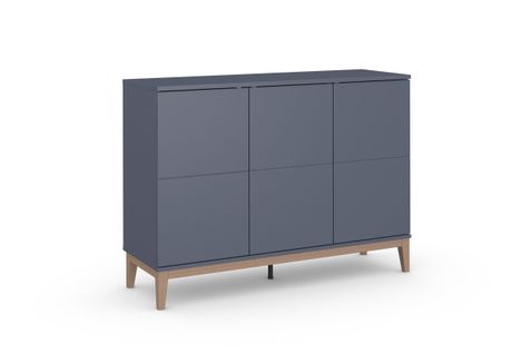Pelle - Buffet Avec 3 Portes Effet Bois Gris