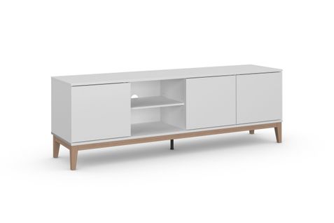 Pelle - Meuble TV Avec 3 Portes Blanc