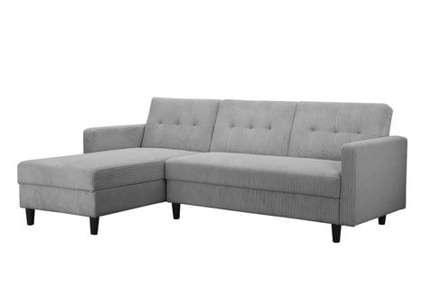 Hartford Ii - Canapé- 3 Places Avec Rangement En Tissu Gris