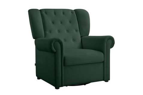 Lillyse - Fauteuil à Bascule Avec Fonction Pivotante En Velours Vert