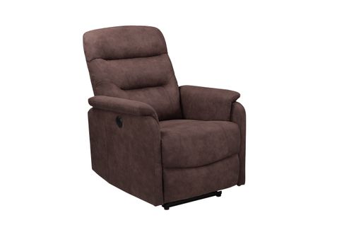 Coullon - Fauteuil De Relaxation Avec Fonction Électrique En Microfibre Marron Foncé
