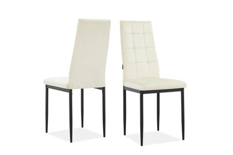 Becca-chaise De Salle à Manger En Velours Crème 2 Packs