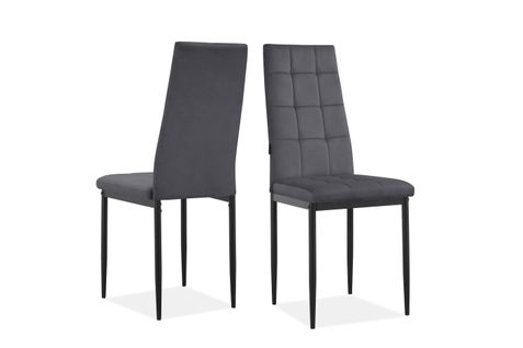 Becca-chaise De Salle à Manger En Velours Anthracite Lot De 2