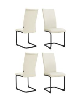 Sia-chaises De Salle à Manger En Velours Crème 4 Pièces