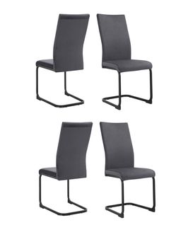 Sia-chaises De Salle à Manger En Velours Anthracite 4 Pièces