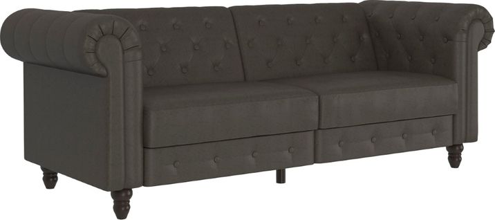 Felix - Canapé Convertible 3 Places En Tissu Anthracite