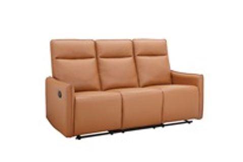 Lugo-canapé 3 Places Avec Fonction Manuelle En Pu Couleur Cognac
