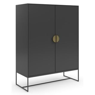 Asia - Buffet Avec 2 Portes Anthracite