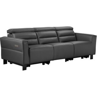 Carpari-canapé 3 Places Avec 2 Fauteuils Inclinables Électriques En Cuir Pu Gris