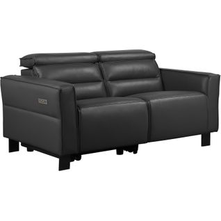 Carpari-canapé 2 Places Avec 1 Fonction Fauteuil Électrique En Cuir Pu Noir