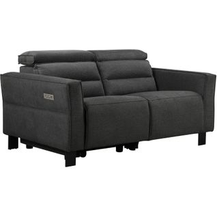 Carpari-canapé 2 Places Avec 1 Fauteuil Relax Électrique En Tissu Anthracite