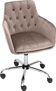 Perry-fauteuil De Bureau En Velours Taupe