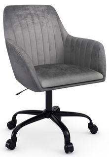 Perry2-fauteuil De Bureau En Velours Gris