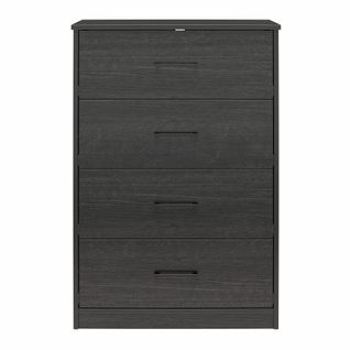 Brez - Commode Avec 4 Tiroirs En Effet Chêne Noir