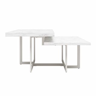 Brielle - Table Basse En Effet Marbre Blanc