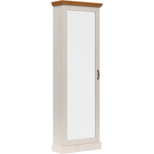 Selma-rangement à Chaussures Avec 1 Porte Miroir En Pin Blanc