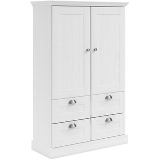 Motala-armoire à 2 Portes Et 2 Tiroirs En Aspect Bois Blanc