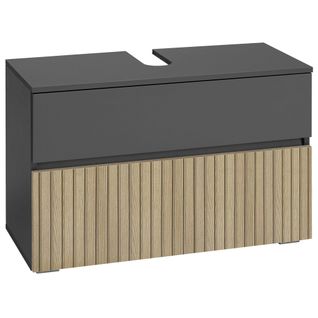 Wisla -meuble Sous-évier Avec 1 Battant 1 Tiroir Aspect Bois Anthracite