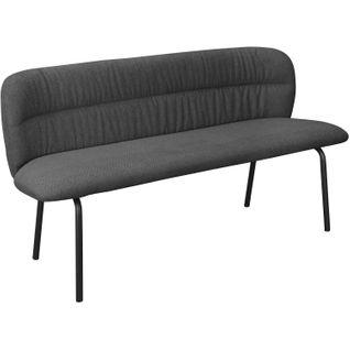 Casey-banc De Salle à Manger En Tissu Gris Avec Pieds En Métal Noir