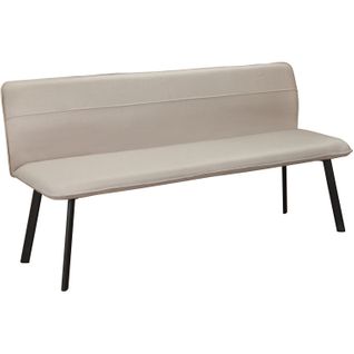 Taylor-banc De Salle à Manger En Tissu Crème Et Pieds En Métal Noir