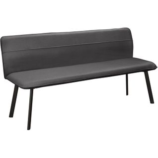 Taylor-banc De Salle à Manger En Tissu Anthracite Et Pieds En Métal Noir