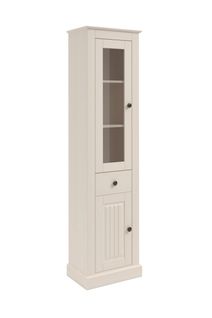 Mille-vitrine Avec Portes Et Tiroir En Pin Blanc