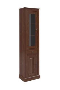 Mille-vitrine Avec Portes Et Tiroir En Pin Brun