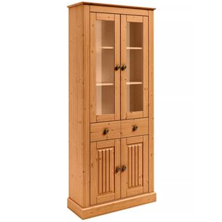 Mille-vitrine Avec 2 Portes Vitrées En Pin