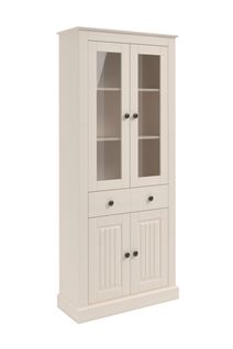 Mille-vitrine Avec 2 Portes Vitrées En Blanc Pin