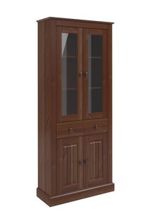 Mille-vitrine Avec 2 Portes Vitrées En Brun Pin