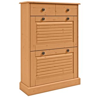 Mille-meuble à Chaussures Avec 2 Portes Battantes 1 Tiroir En Pin Nature