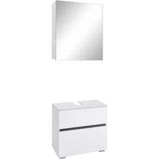 Wisla -ensemble De Salle De Bain Avec 2 Armoires Aspect Bois Blanc