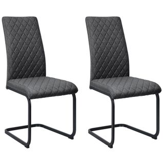 Valbourg-ensemble De 2 Chaises De Salle à Manger Rembourrées En Tissu Anthracite