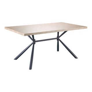 Larchant-table De Salle à Manger 160 X 90 Cm, 6 Couverts, Aspect Chêne à Motif Arêtes De Poisson