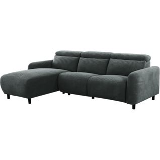 Skaane-skaane 3pl 1 Méridienne L Manuelle Anthracite Velours Côtelé