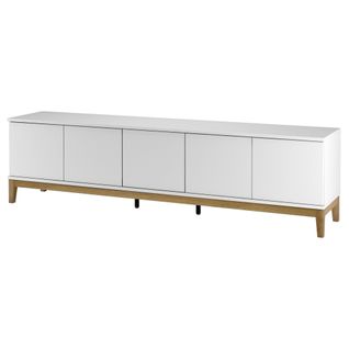 Pelle-meuble TV 5 Portes Blanc / Chêne Wotan