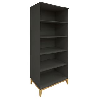 Pelle-bibliothèque à 4 Étagères En Chêne Wotan Gris