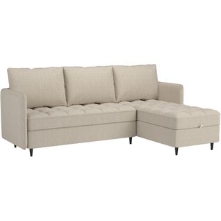 Lindhus - Canapé 3 Places Crème Chenille