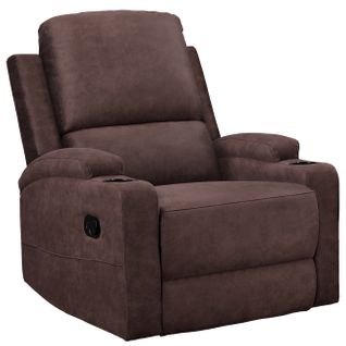 Dallas-fauteuil Inclinable à Commande Manuelle En Microfibre Marron Foncé