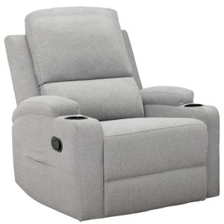 Dallas-fauteuil Inclinable à Commande Manuelle, Revêtu De Tissu Gris Clair