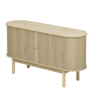 Buffet Rétro Bois Clair Porte Coulissante à Lattes Et Pieds En Pin 138*43*75cm Lonea Wood