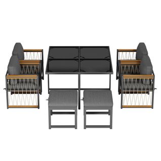 Ensemble De Salle à Manger D'extérieur 7 Pièces Pour 6 Personnes