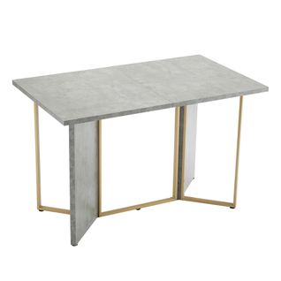 Table De Salle à Manger Élégante Effet Ciment Avec Pieds En Métal