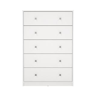 Commode 5 Tiroirs Blanc H108,1 Cm